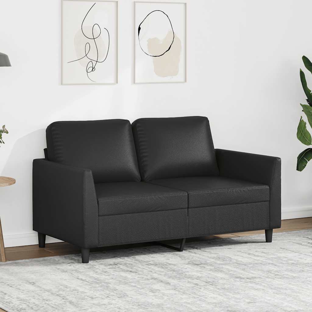 Dvosjed od tkanine crni 120 cm od umjetne kože