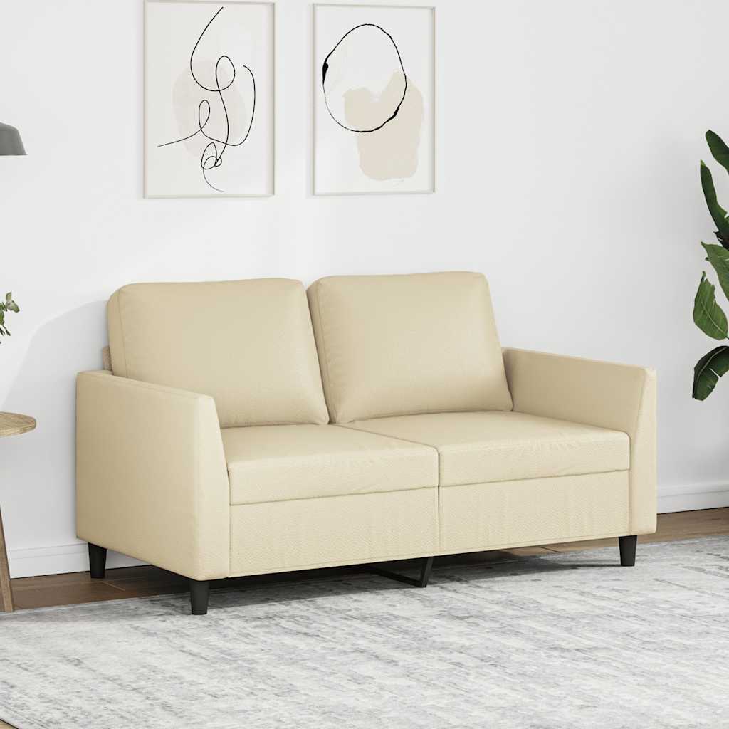 Dvosjed od tkanine krem 120 cm od umjetne kože