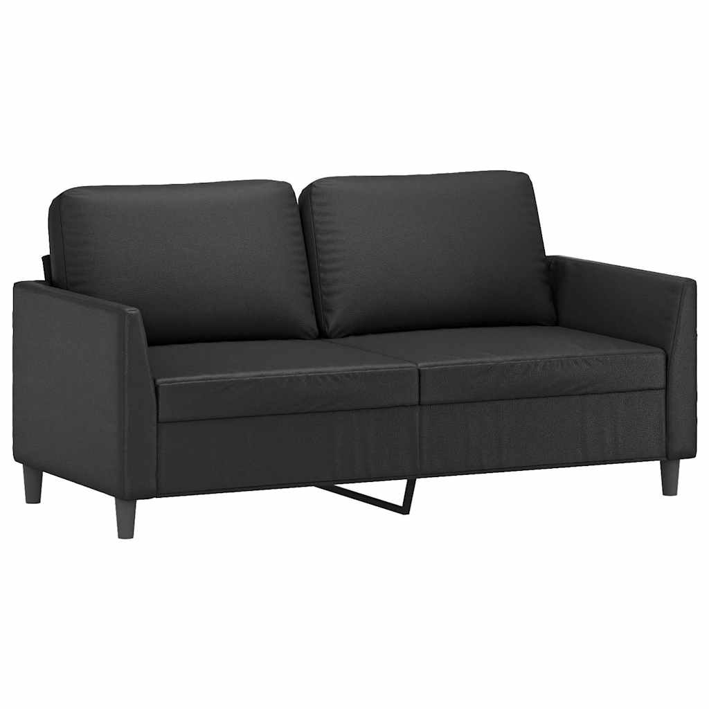 Dvosjed od tkanine crni 140 cm od umjetne kože