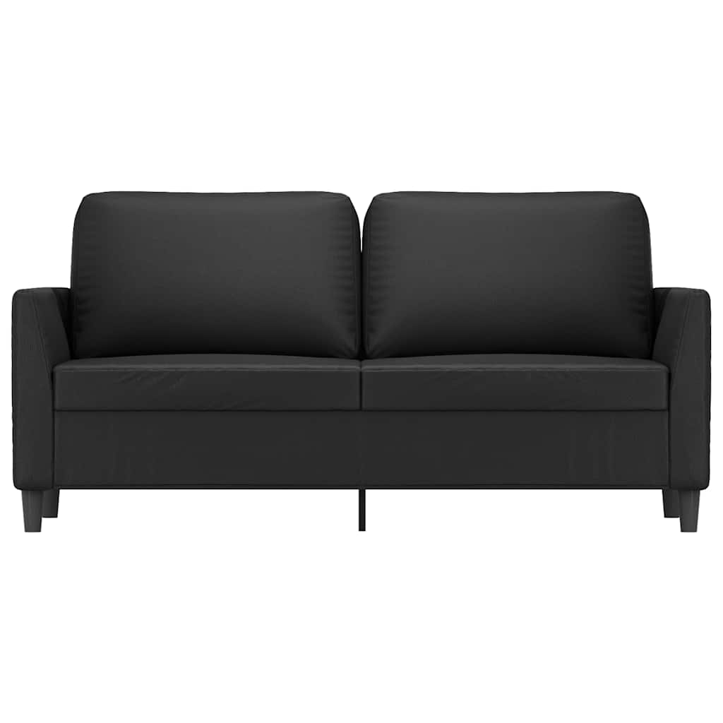 Dvosjed od tkanine crni 140 cm od umjetne kože