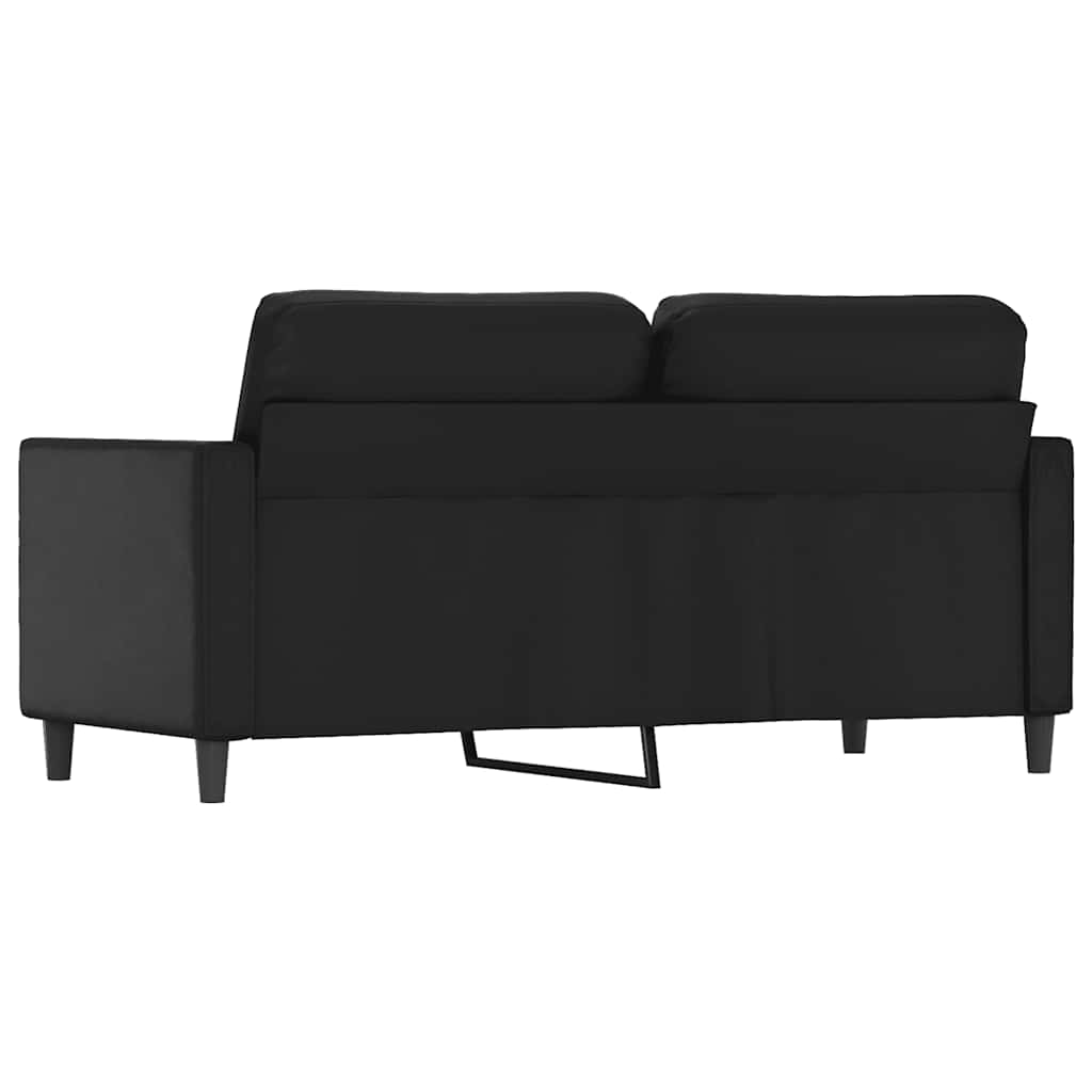 Dvosjed od tkanine crni 140 cm od umjetne kože