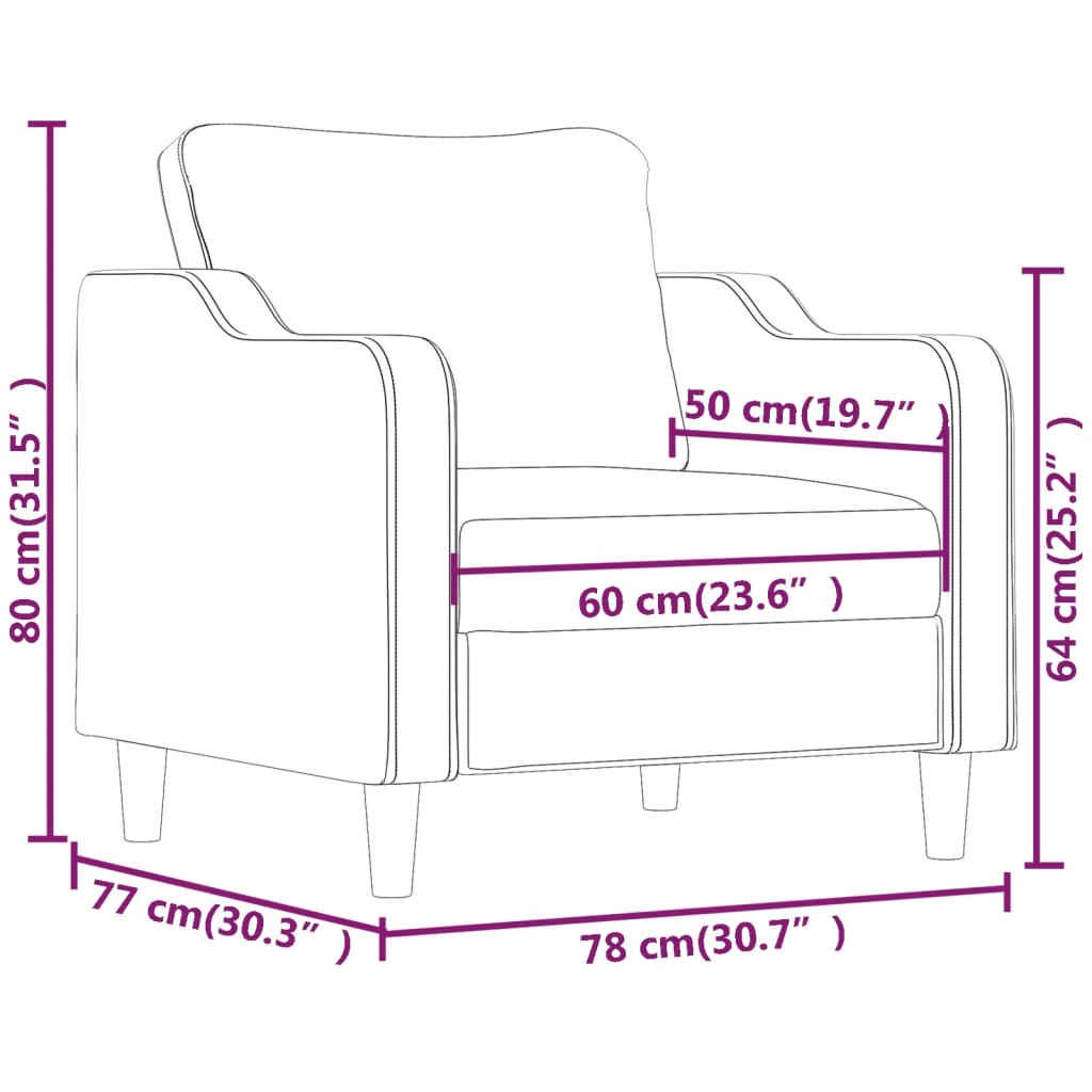 Fotelja Svjetložuta 60 cm od tkanine