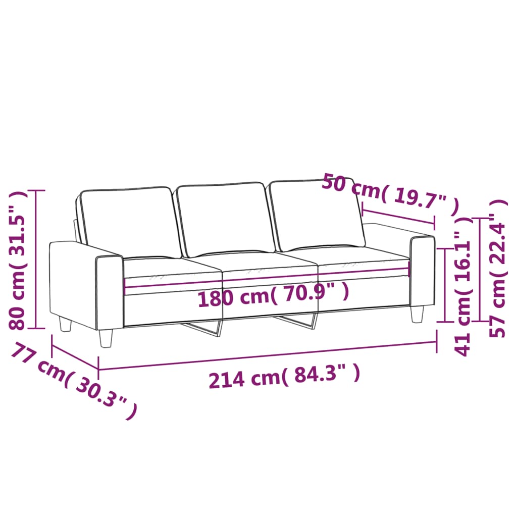 Trosjed od tkanine Smeđe-siva 180 cm