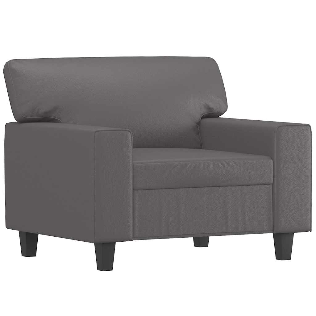 Fotelja siva 60 cm od umjetne kože