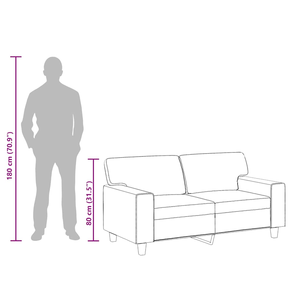 Dvosjed od tkanine siva 120 cm od umjetne kože