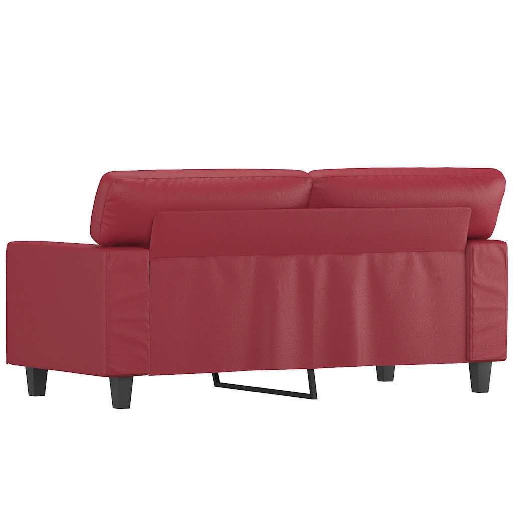Dvosjed od tkanine crvena boja vina 120 cm od umjetne kože