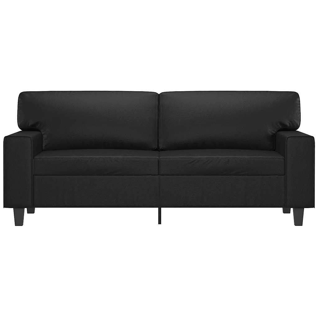 Dvosjed od tkanine crni 140 cm od umjetne kože
