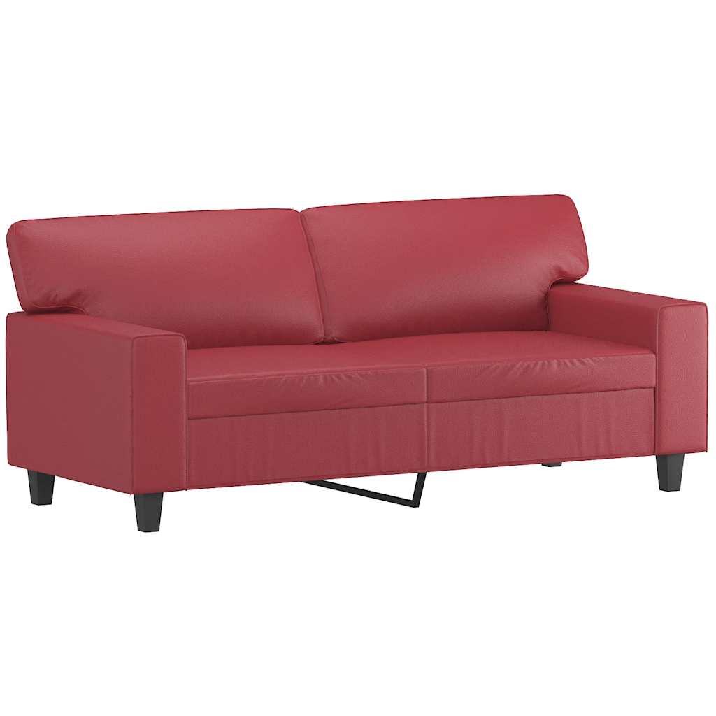 Dvosjed od tkanine crvena boja vina 140 cm umjetne kože