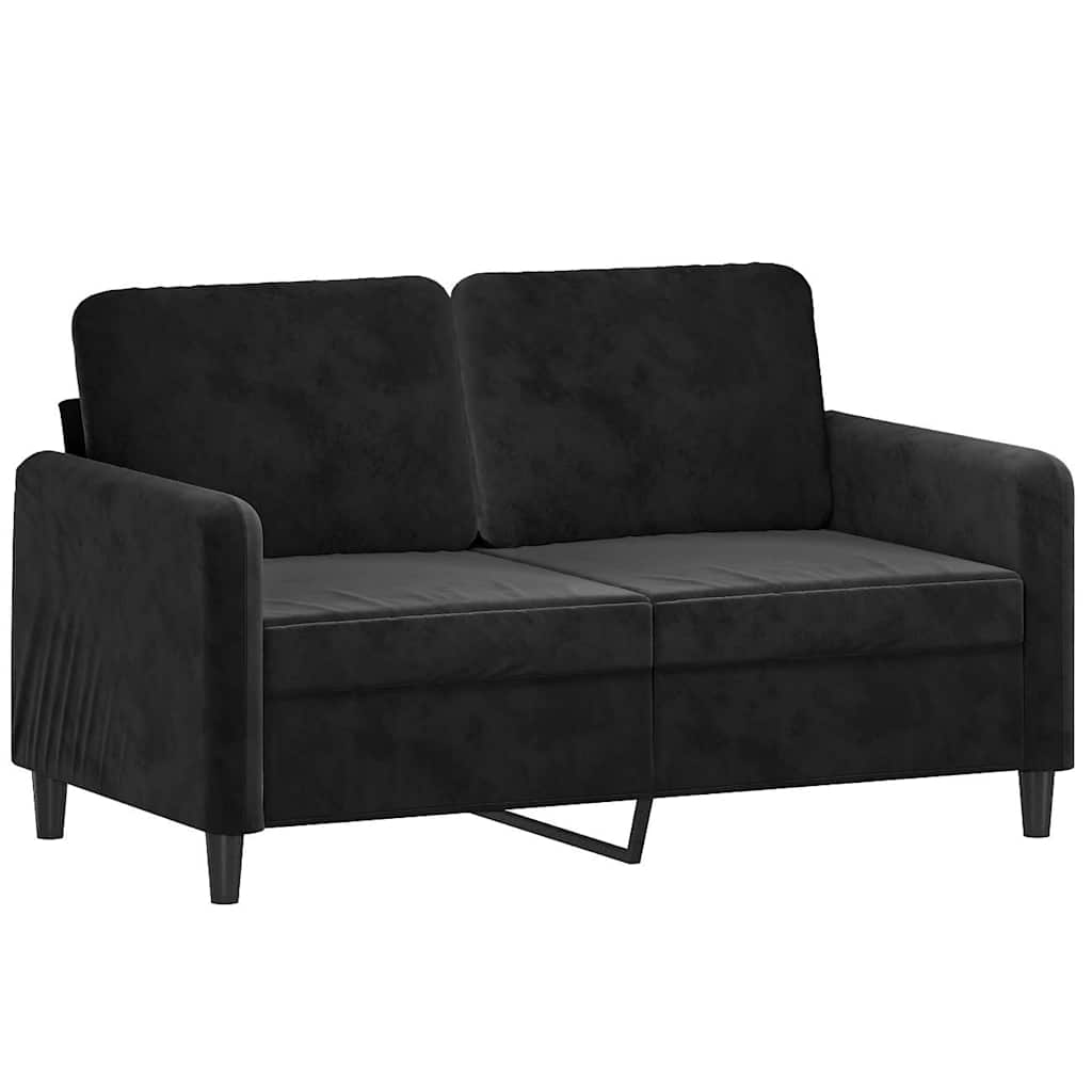 Dvosjed crni 120 cm baršunasti