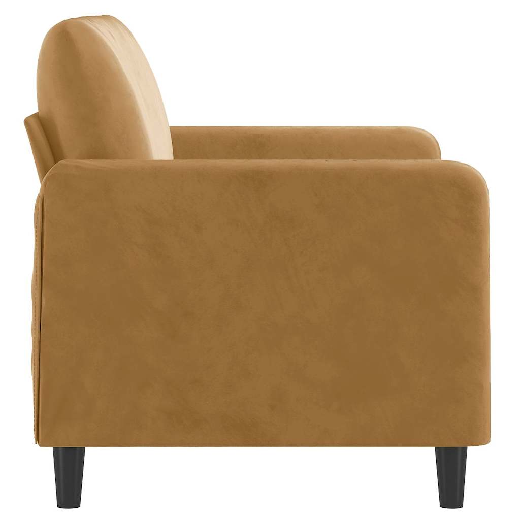 Dvosjed smeđi 120 cm baršunasti