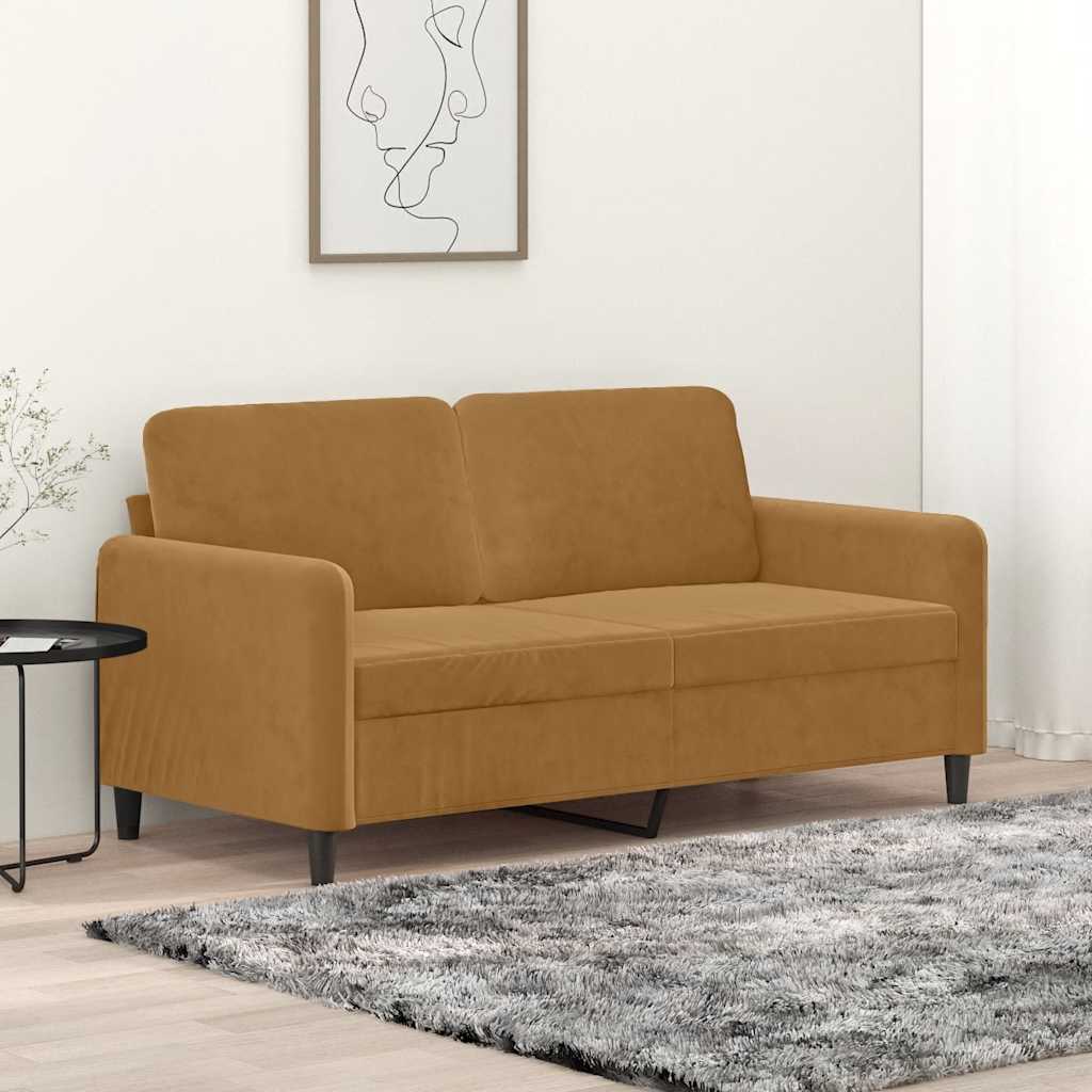 Dvosjed smeđi 140 cm baršunasti