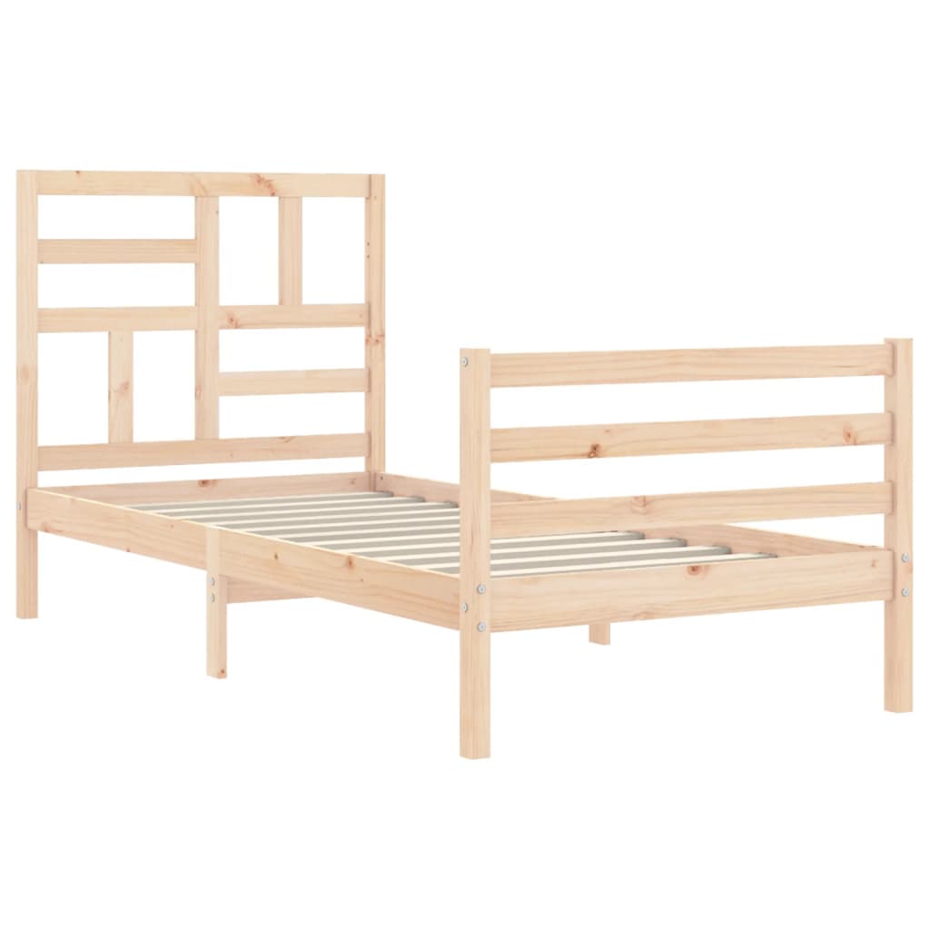 Okvir za krevet s uzglavljem 100x200 cm od masivnog drva