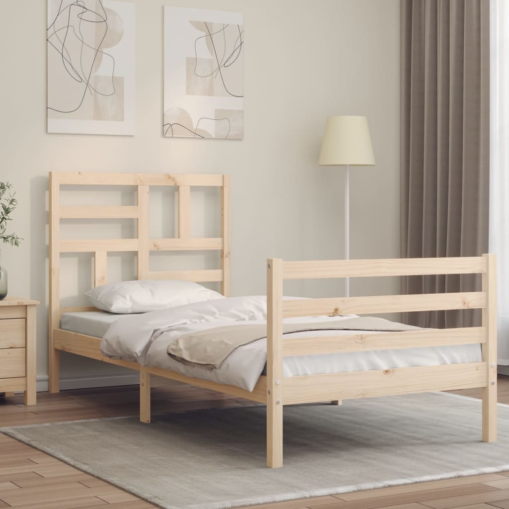 Okvir za krevet s uzglavljem 100x200 cm od masivnog drva