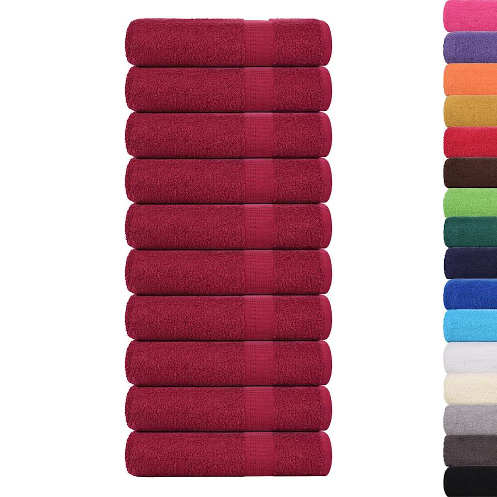 Ručnici za ruke FROGN 10 kom bordo 50x100 cm 360 g/m²