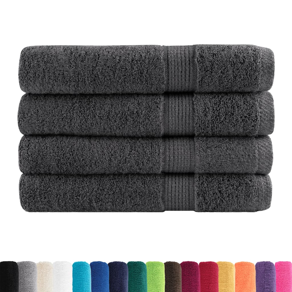Ručnici SOLUND 4 kom antracit 100 x 200 cm 600 gsm