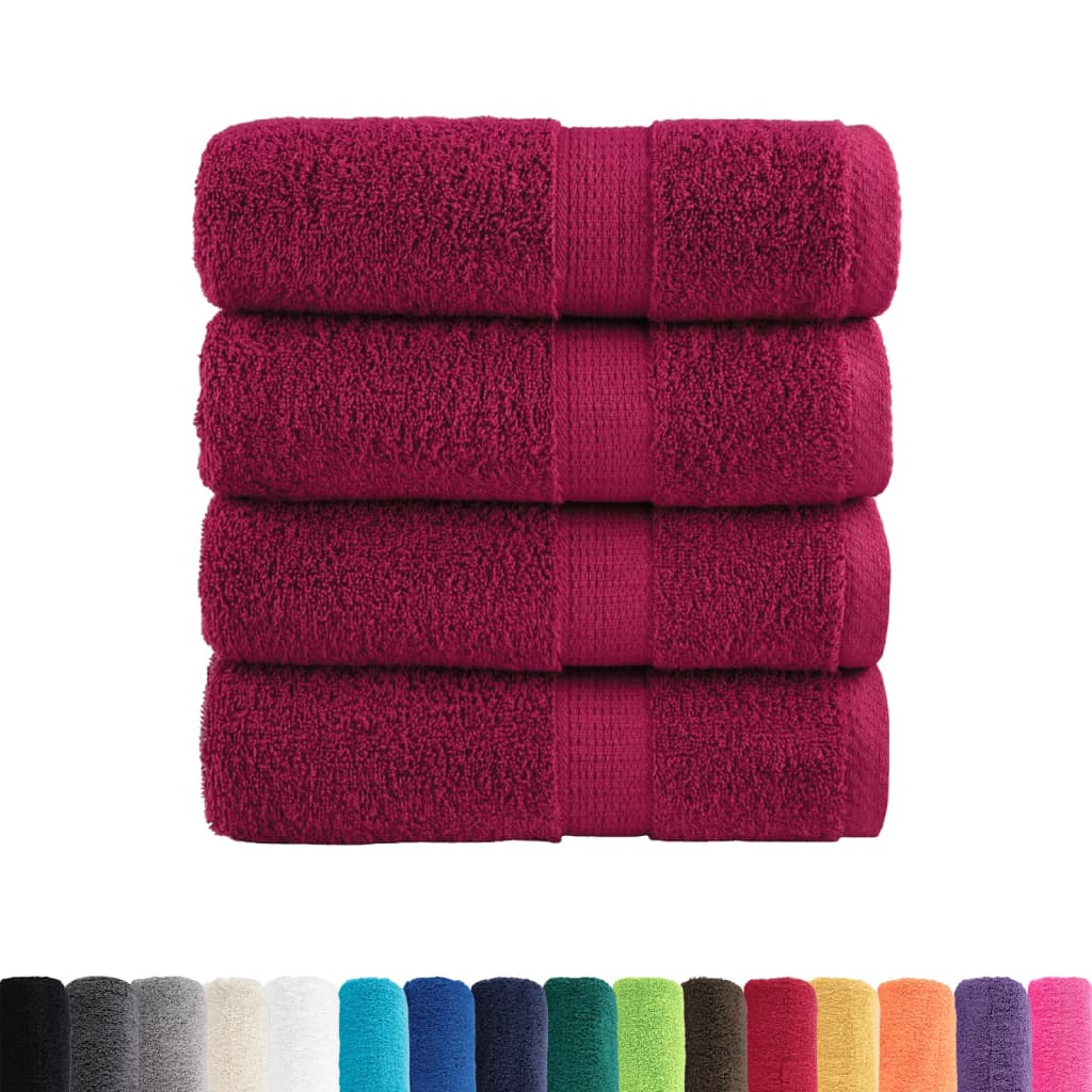 Premium ručnici za pranje SOLUND 4 kom. bordo 30x30 cm 600 g/m²
