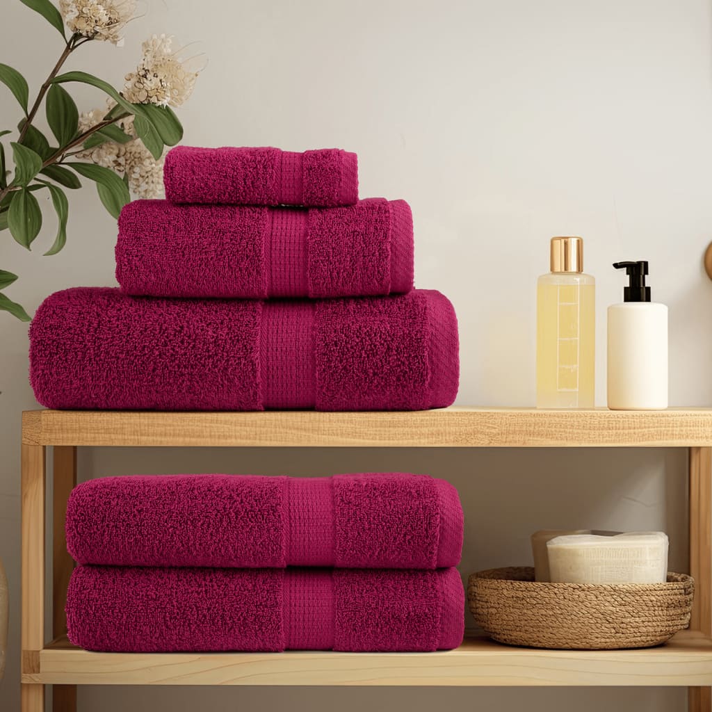 Ručnici za tuširanje SOLUND 10 kom bordo 70 x 140 cm 600 gsm