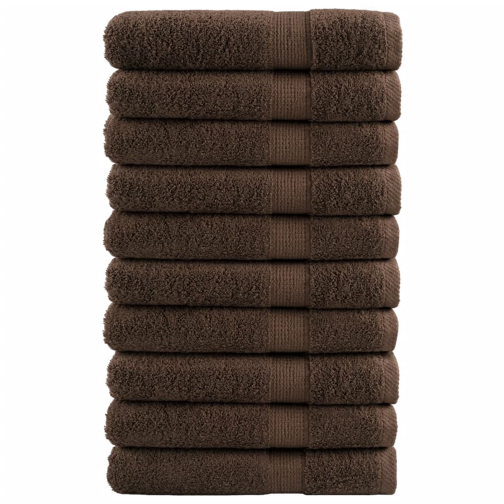 Ručnici SOLUND 10 kom smeđi 100 x 200 cm 600 gsm