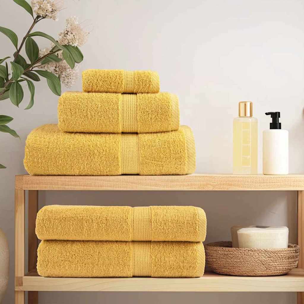 Ručnik za Goste SOLUND 4 pcs Zlatno 15 x 21 cm 550 gsm