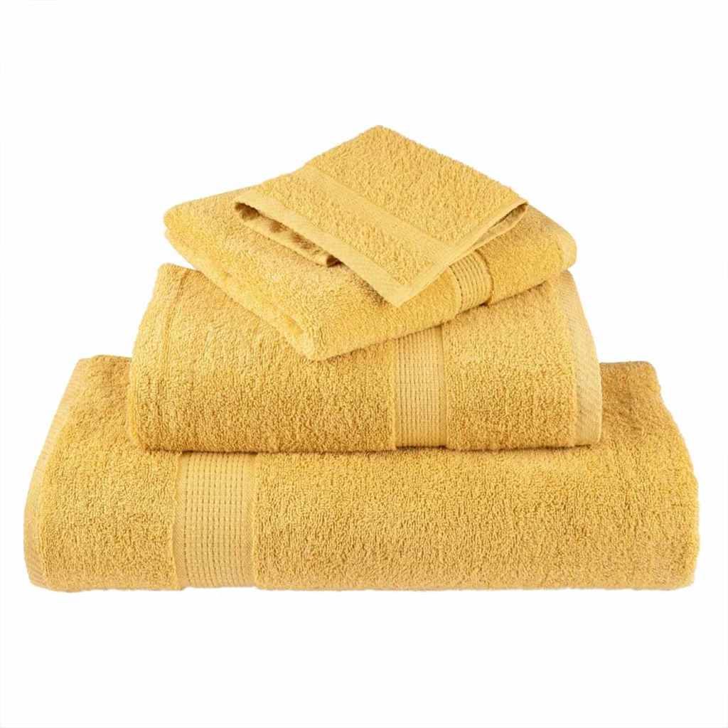Ručnik za Goste SOLUND 4 pcs Zlatno 15 x 21 cm 550 gsm