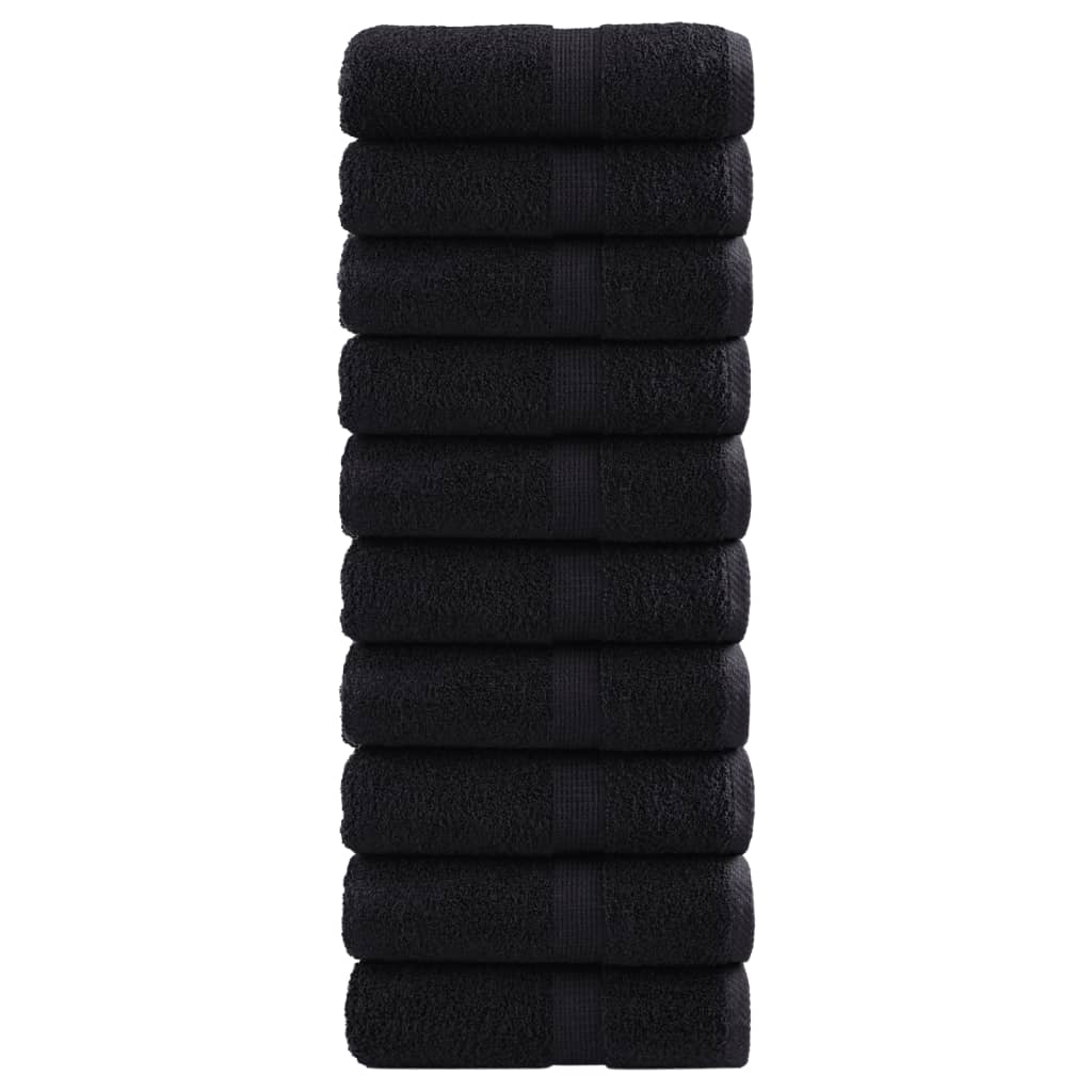 Premium ručnici za goste SOLUND 10 kom. crni 30x50 cm 600 g/m²