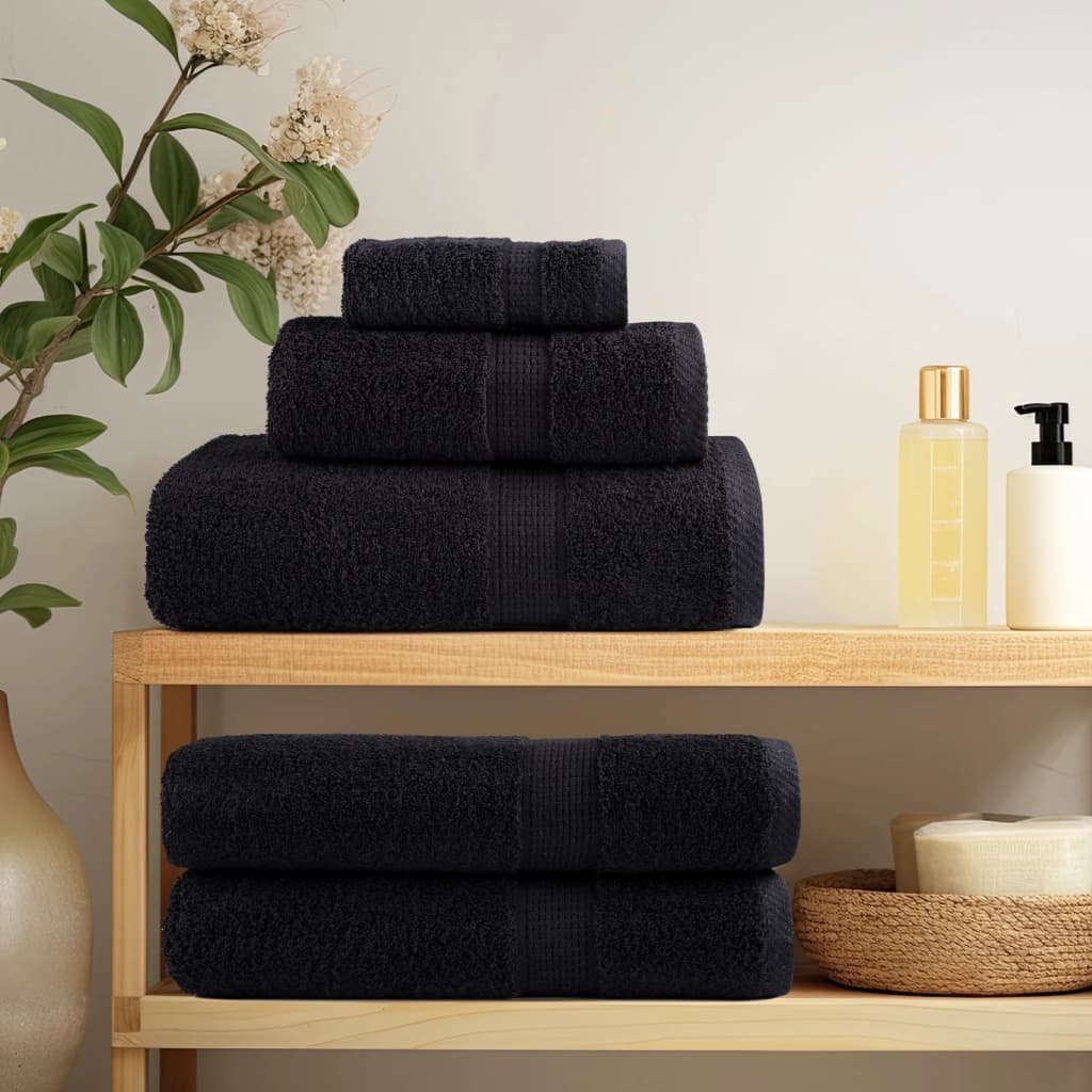 Premium ručnici za goste SOLUND 10 kom. crni 30x50 cm 600 g/m²