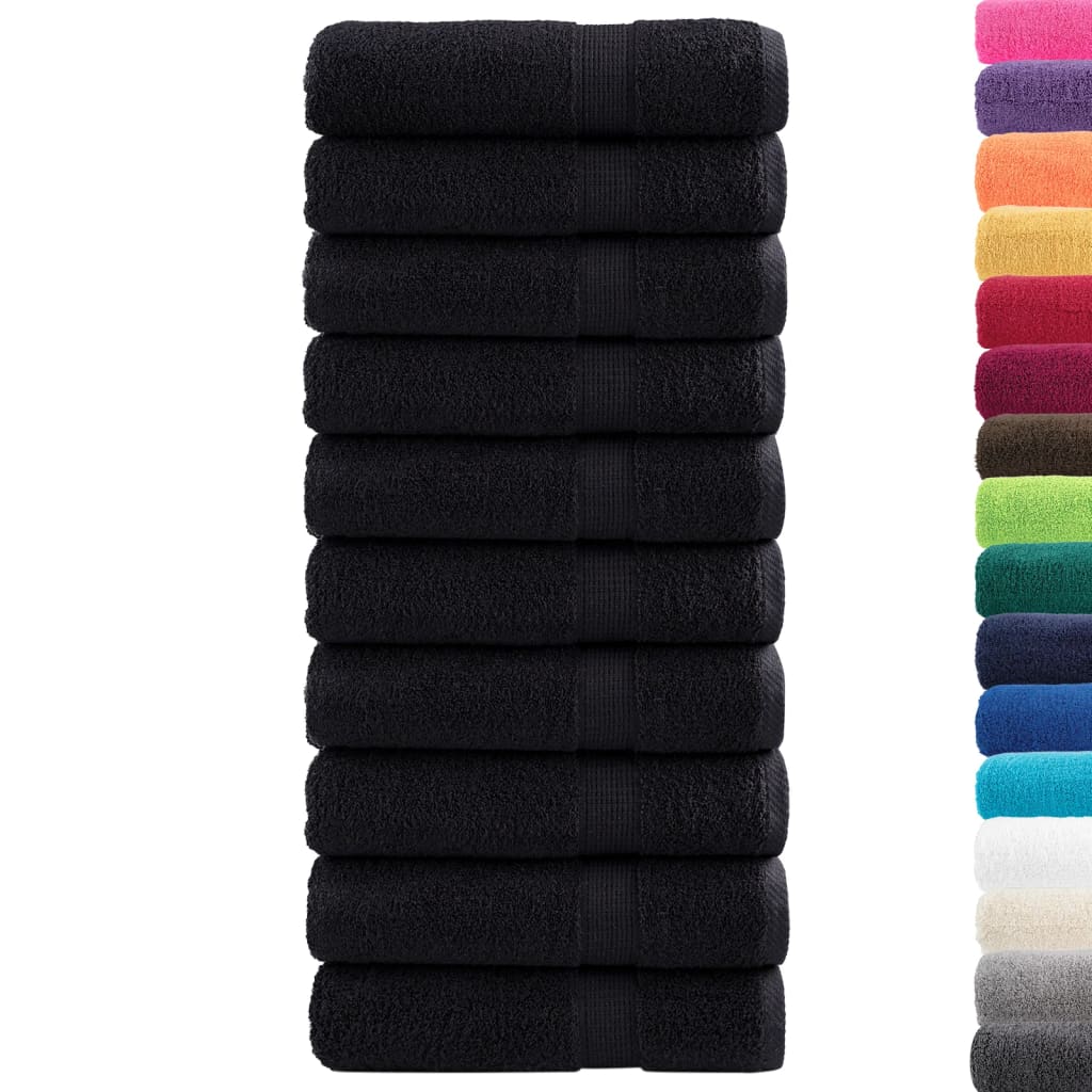 Ručnici za ruke SOLUND 10 kom crni 50x100 cm 600 gsm