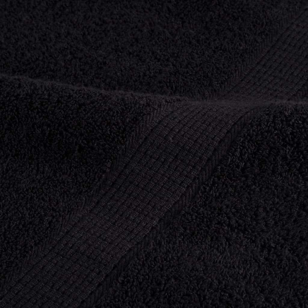 Ručnici SOLUND 10 kom crni 100 x 200 cm 600 gsm
