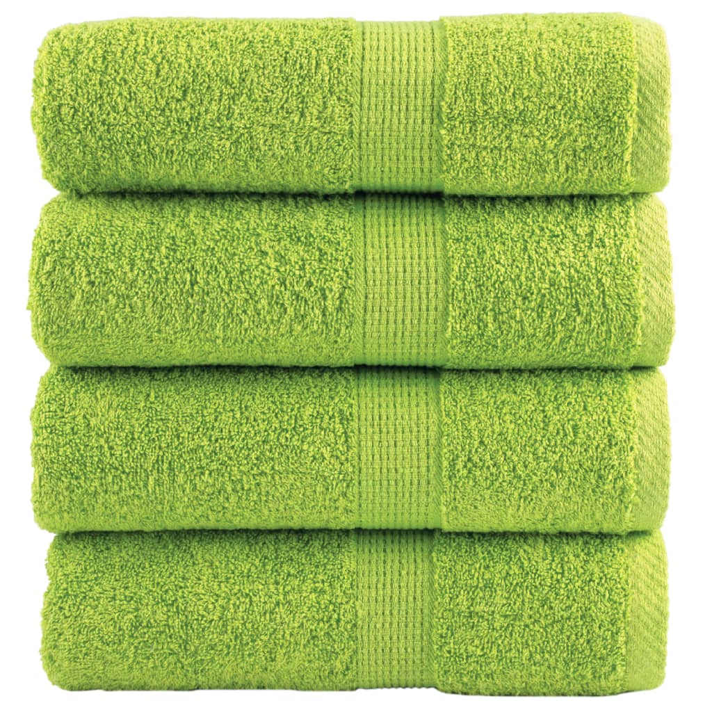 Premium ručnici za goste SOLUND 4 kom. zelene boje jabuke 30x50 cm 600 g/m²