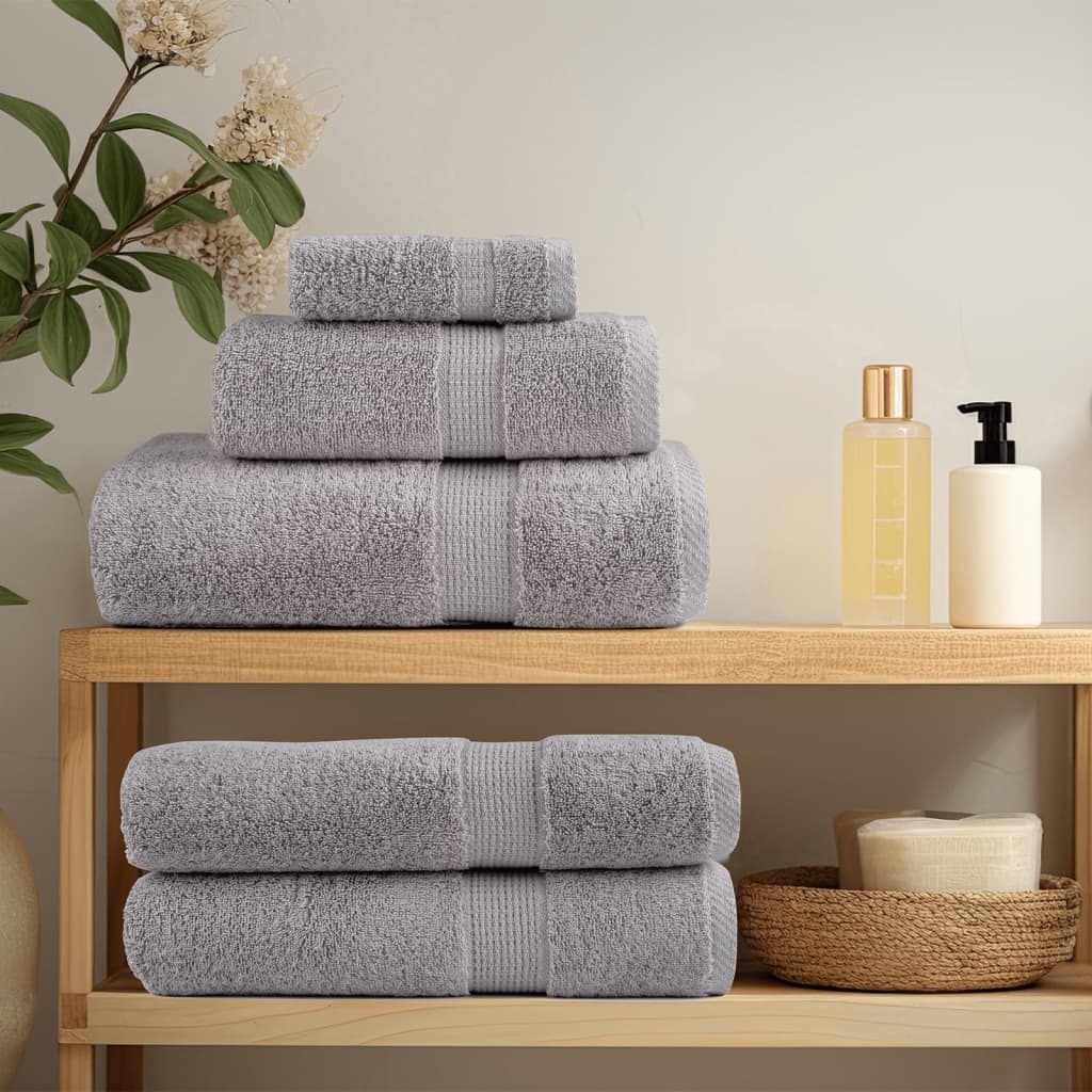 8-dijelni vrhunski set ručnika SOLUND sivi 600 gsm