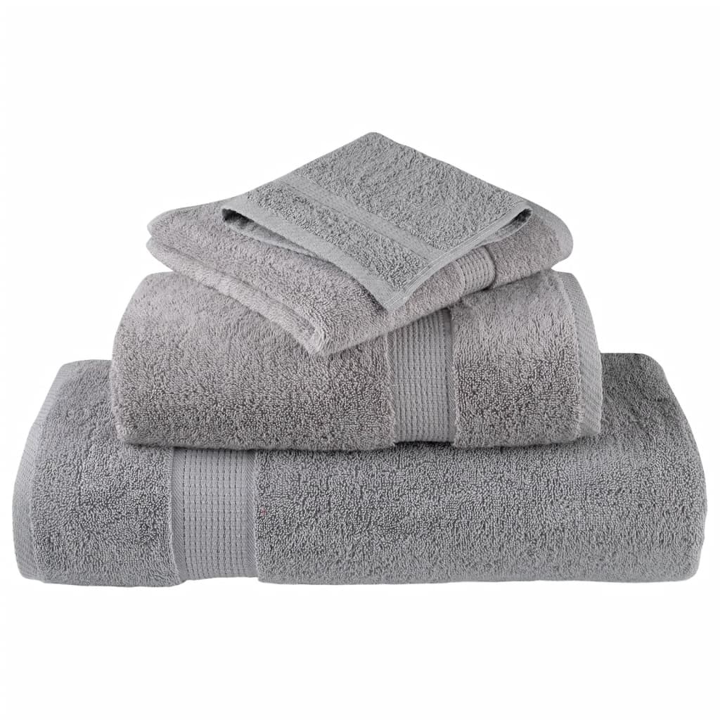 8-dijelni vrhunski set ručnika SOLUND sivi 600 gsm