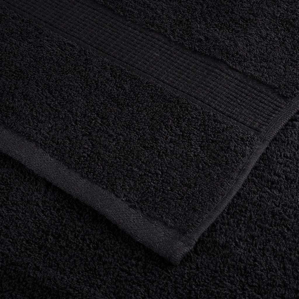 8-dijelni vrhunski set ručnika SOLUND crni 600 gsm
