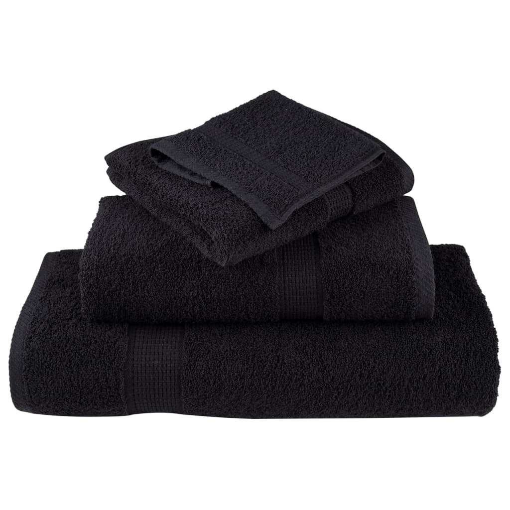 6-dijelni vrhunski set ručnika SOLUND crni 600 gsm