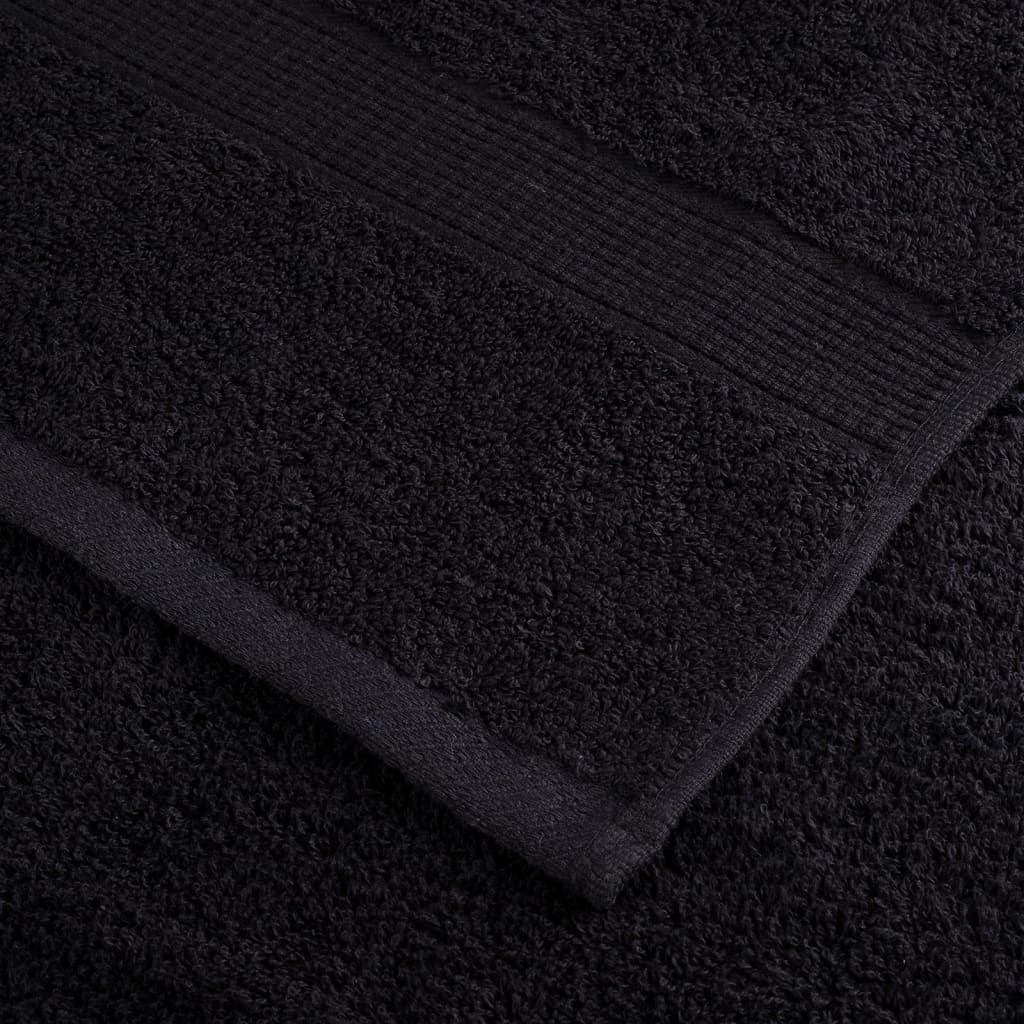 6-dijelni vrhunski set ručnika SOLUND crni 600 gsm