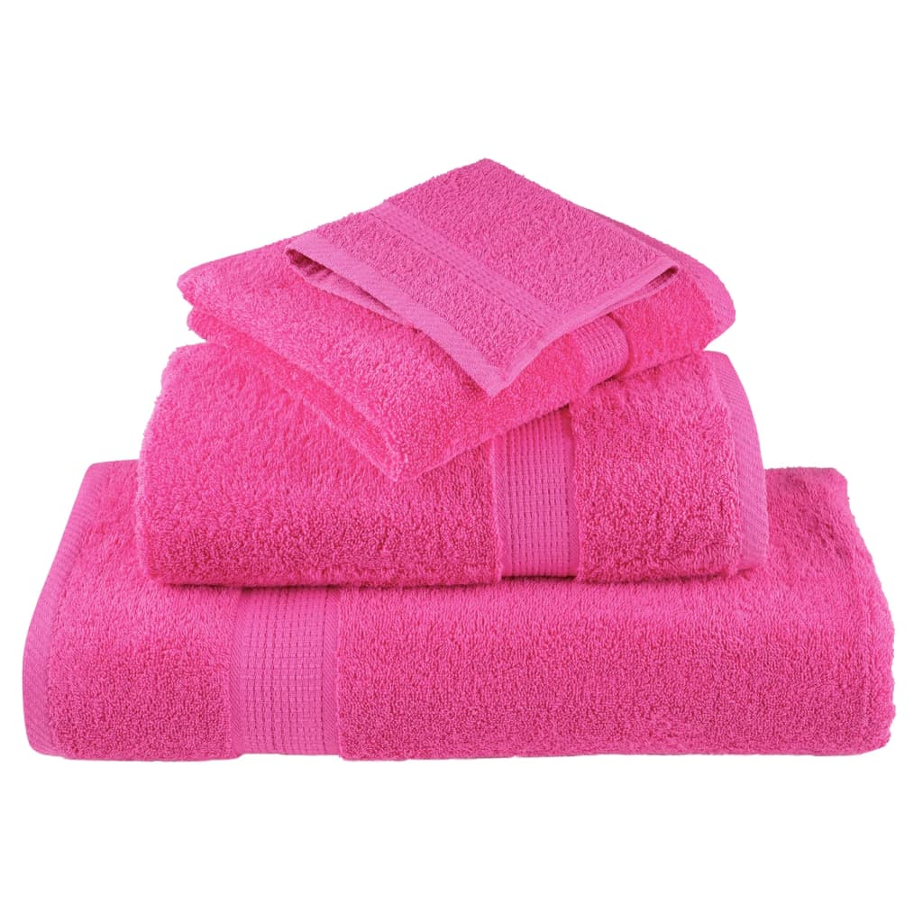 6-dijelni vrhunski set ručnika SOLUND ružičasti 600 gsm