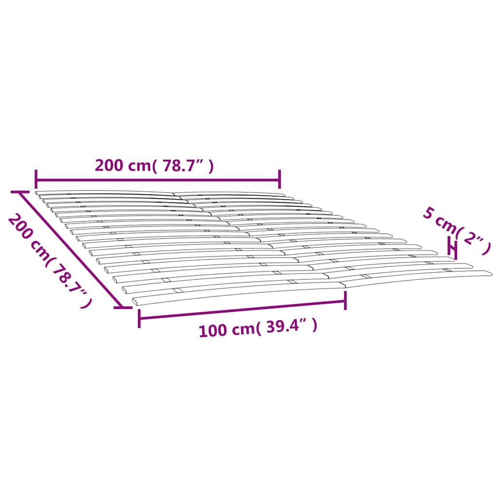 Zamjenske letvice za krevet s 34 letvice 2 kom 100x200 cm