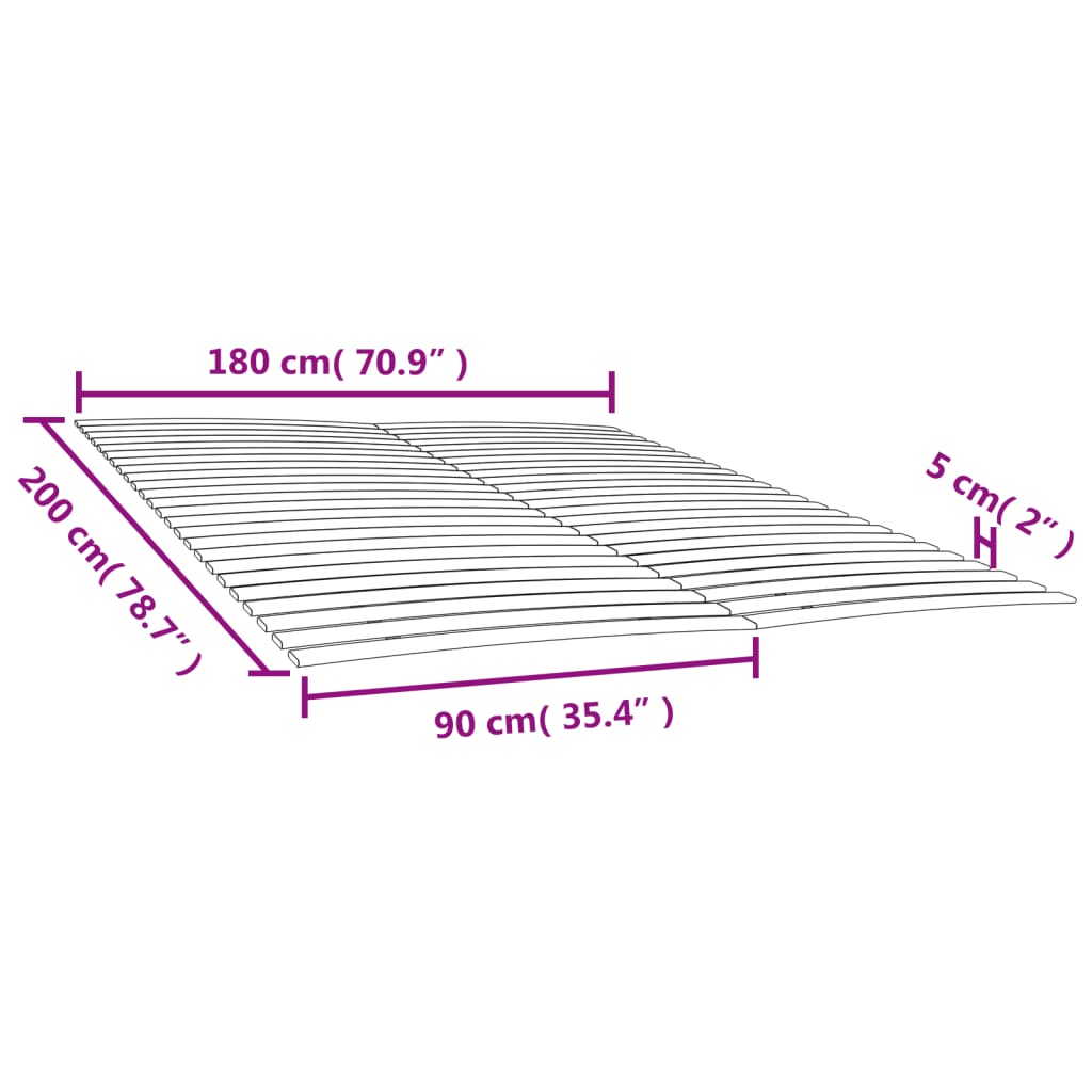 Zamjenske letvice za krevet s 48 letvica 2 kom 90x200 cm