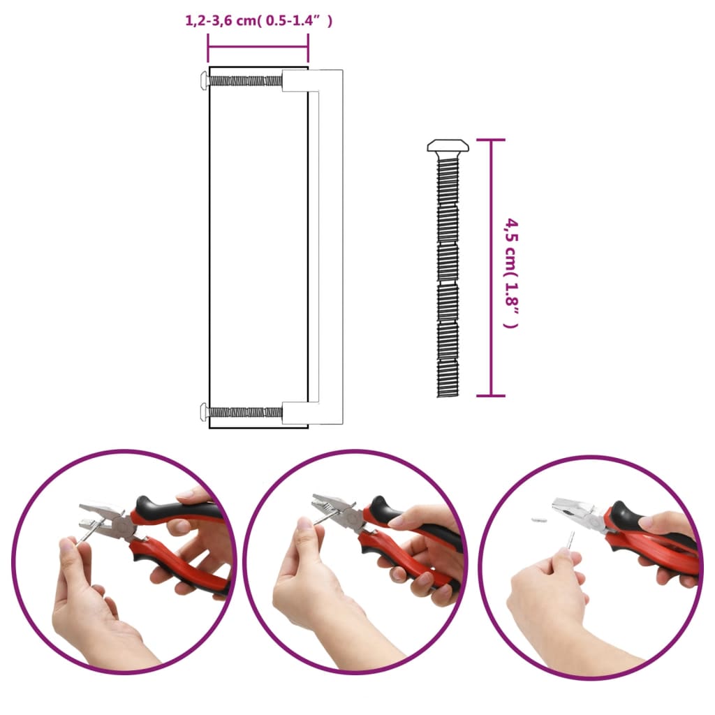 Ručke za ormarić 10 kom crne 192 mm od nehrđajućeg čelika