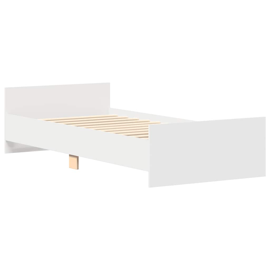 Okvir za krevet bijeli 120 x 200 cm konstruirano drvo