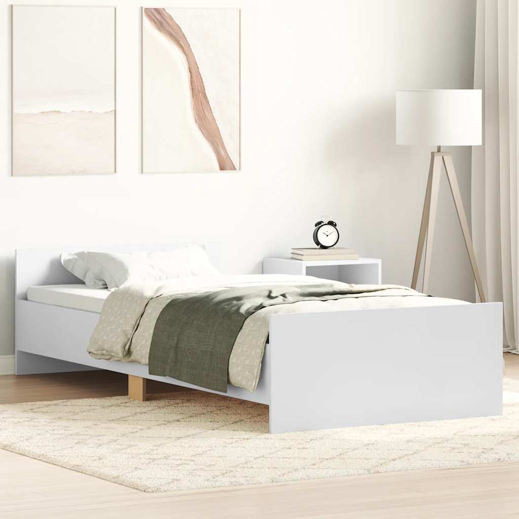 Okvir za krevet bijeli 120 x 200 cm konstruirano drvo