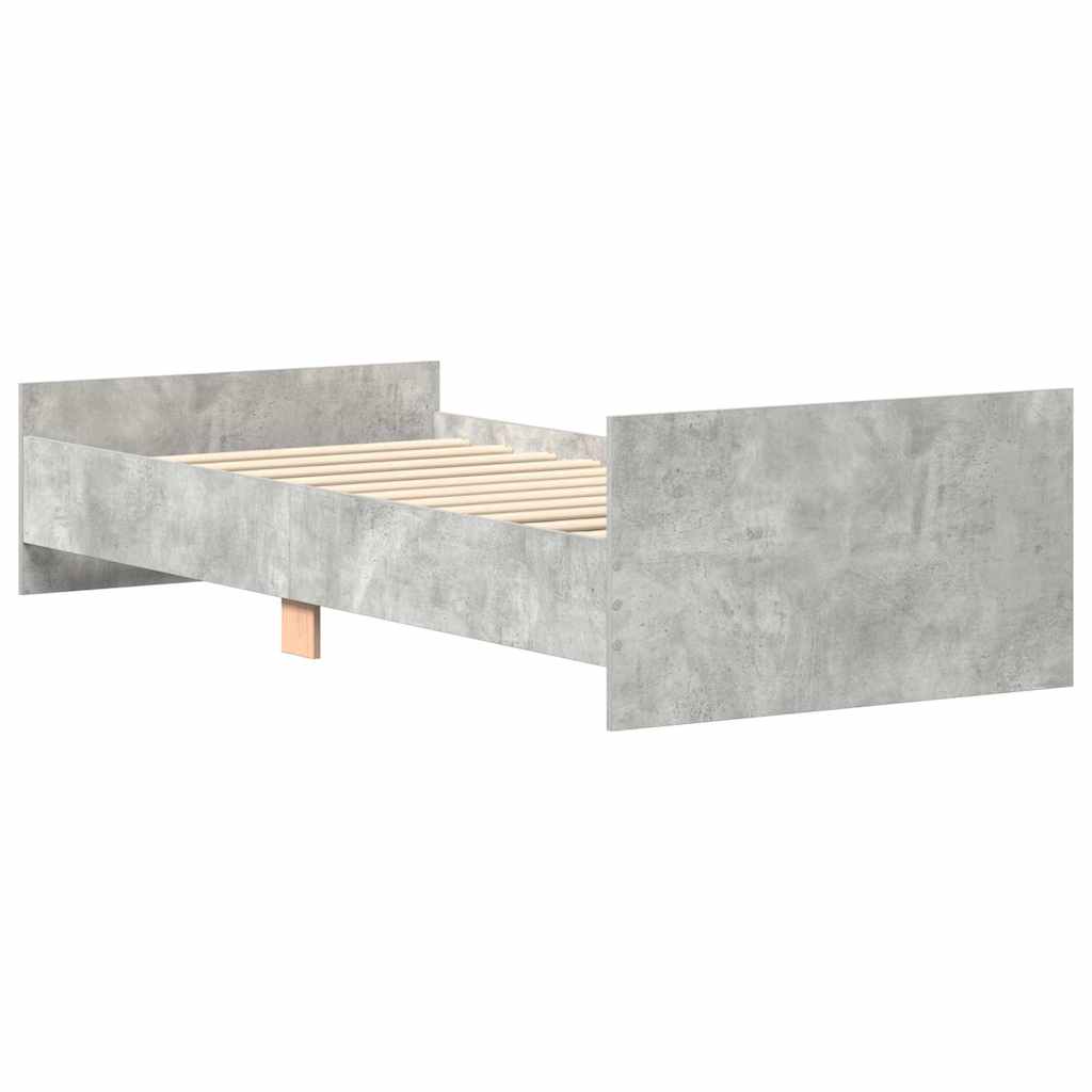 Okvir kreveta boja betona 100x200 cm od konstruiranog drva