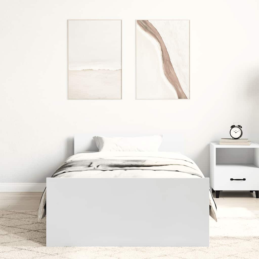 Okvir za krevet bijeli 90x190 cm konstruirano drvo