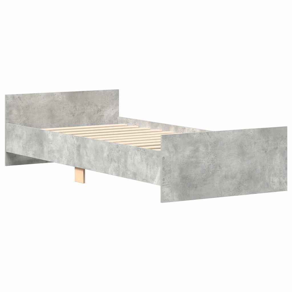 Okvir kreveta boja betona 90 x 190 cm od konstruiranog drva