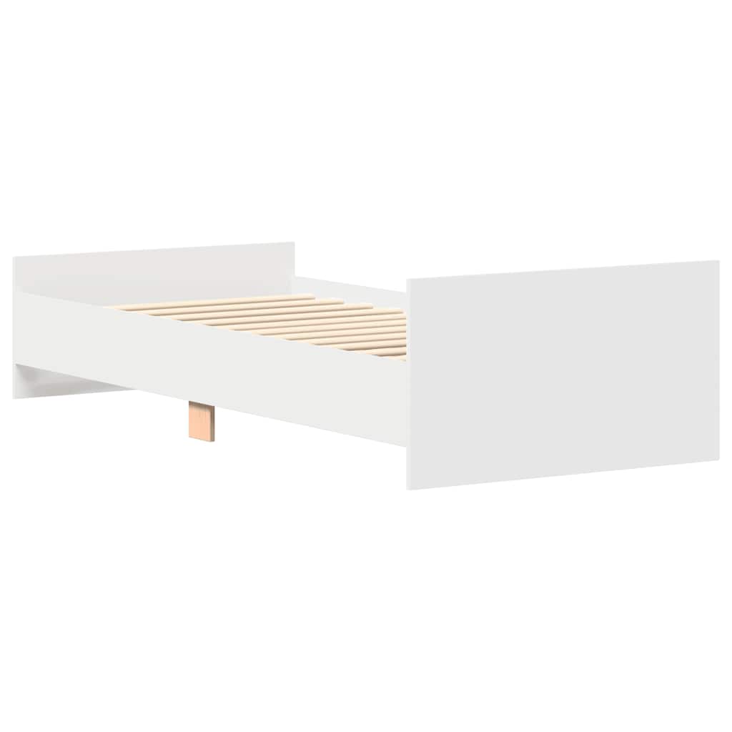 Okvir kreveta bijeli 75 x 190 cm mali od konstruiranog drva