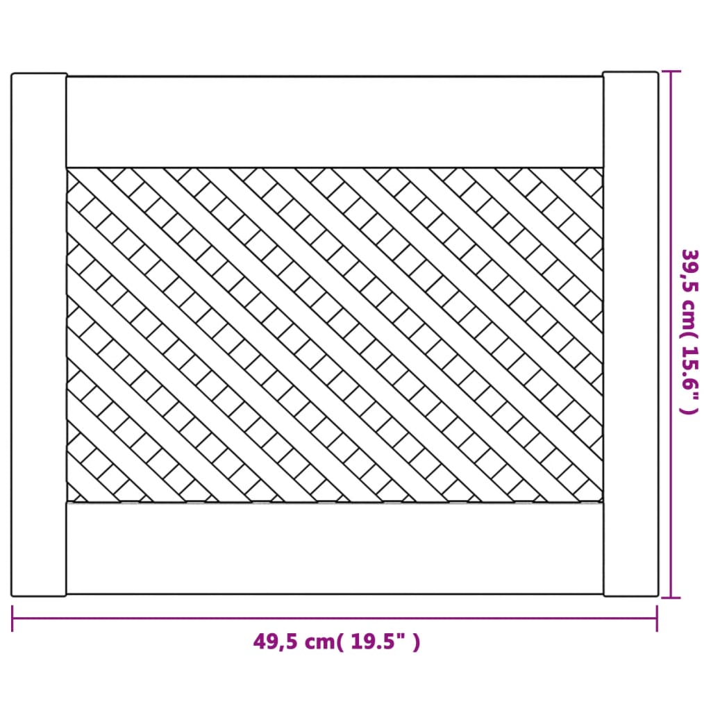 Vrata za ormarić rešetkasti dizajn 2 kom 49,5x39,5 cm borovina