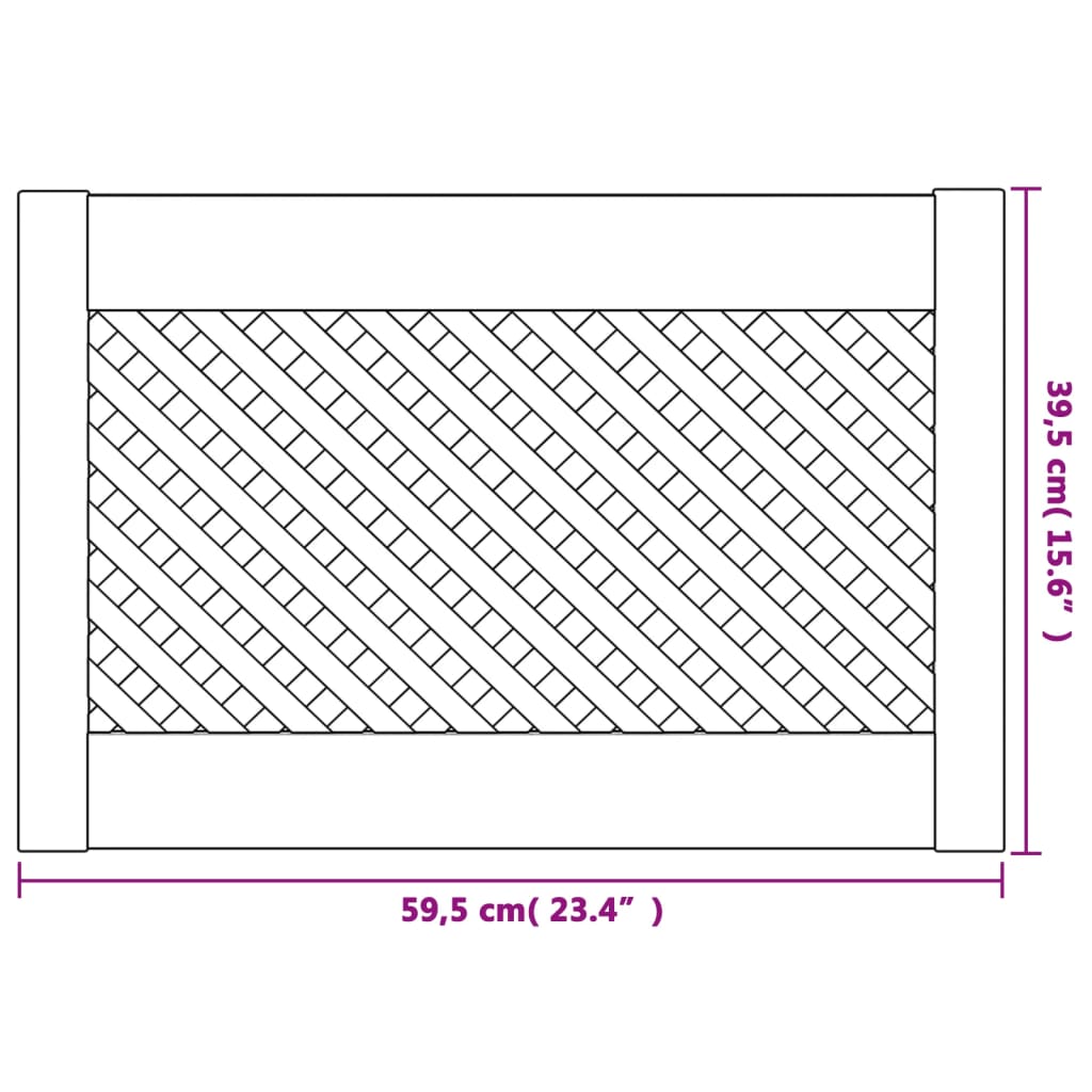 Vrata za ormarić rešetkasti dizajn 2 kom 59,5x39,5 cm borovina
