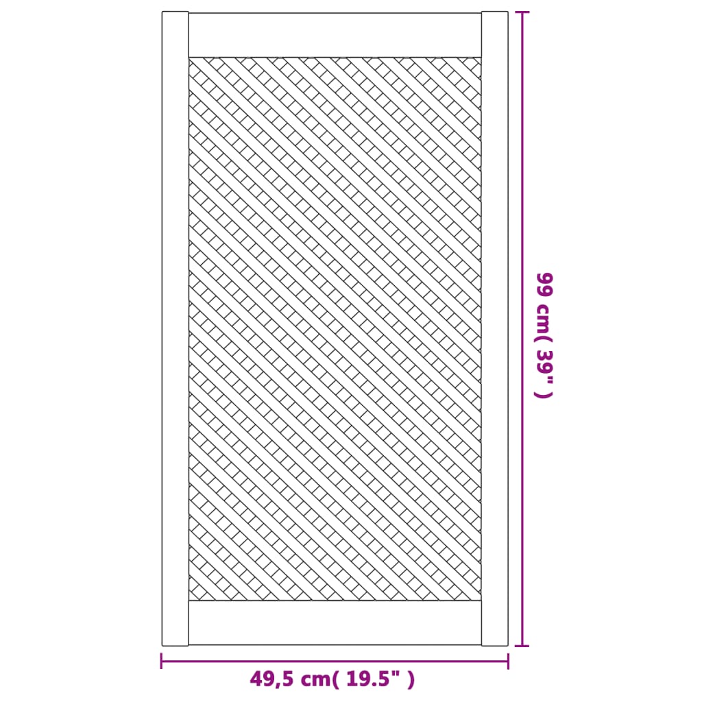 Vrata za ormarić rešetkasti dizajn 2 kom 49,5 x 99 cm borovina
