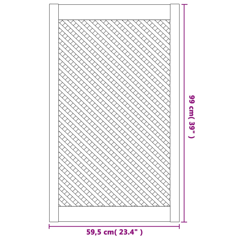 Vrata za ormarić rešetkasti dizajn 2 kom 59,5x99 cm borovina