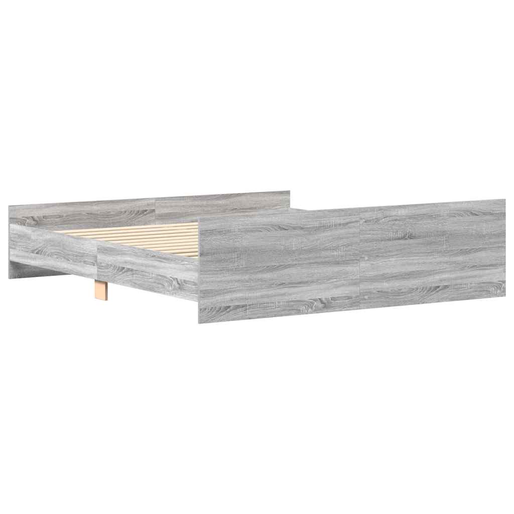 Okvir kreveta s uzglavljem i podnožjem boja hrasta 200x200 cm