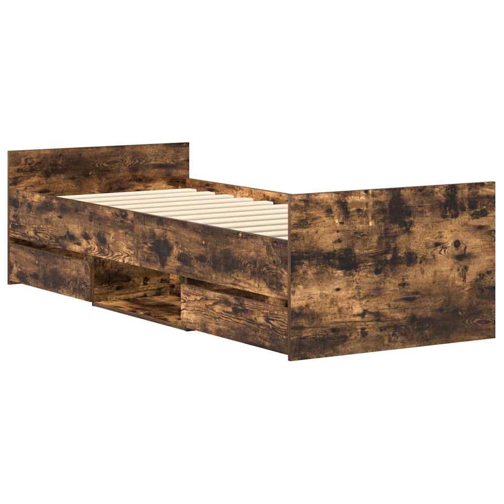Okvir kreveta s uzglavljem i podnožjem boja hrasta 100 x 200 cm